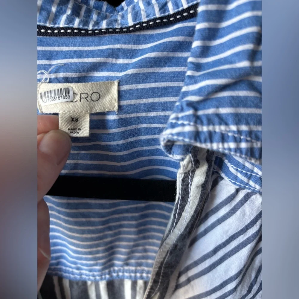 Anthropologie Pilcro Reworked Mixed Stripe Buttondown Shirt - Picture 6 of 7